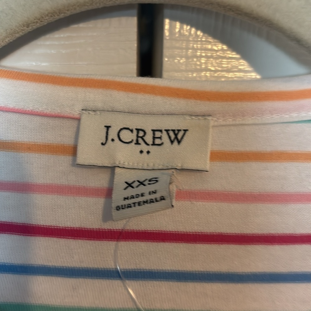 NWT  J CREW short sleeve striped t-shirt dress 100% cotton size XXS - Picture 2 of 7